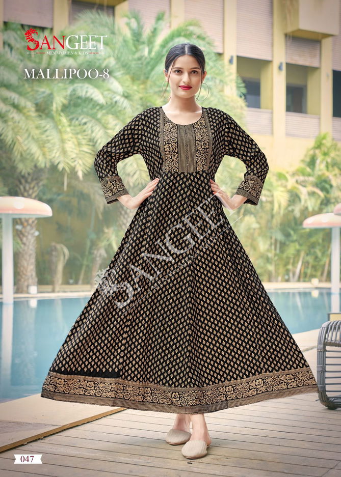 Sangeet Mallipoo 8  Anarkali Kurti Catalog